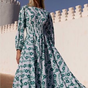 Oliphant Green Floral Maxi Dress